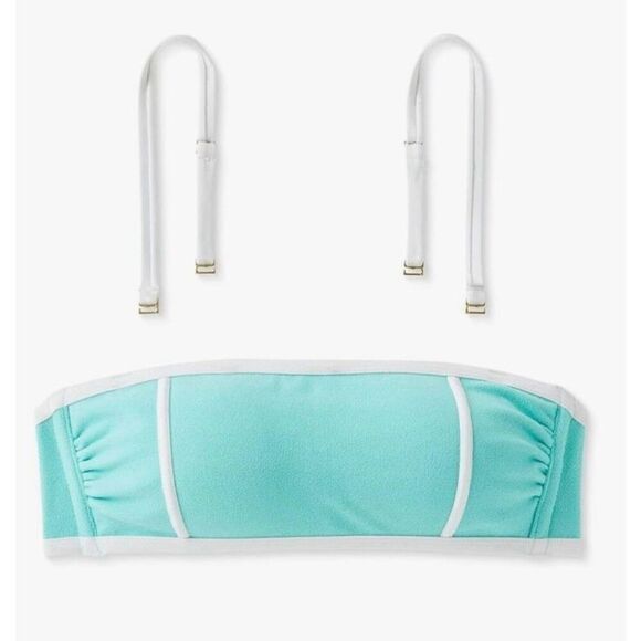 KONA SOL - NWT - L Sz 1X (16W - 18W) Terry-Textured Bandeau Bikini Top w/Binding - Picture 9 of 13